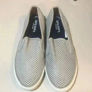 SPERRY TOP-SIDER Gray Women’s Slip On Loafers Mesh Shoes Size 6.5
